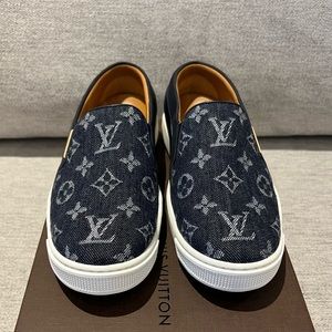 Louis Vuitton Tempo Slip On Sneaker Denim Monogram